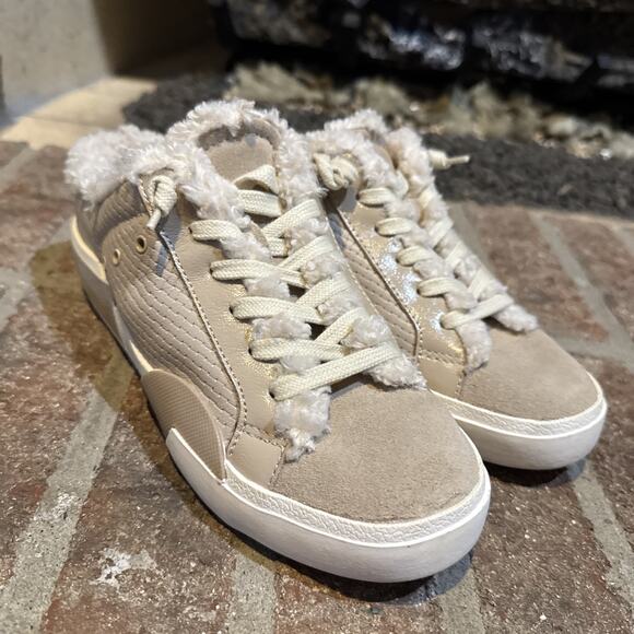 Dolce Vita Womens Zantel Penny Shearling Mule Sneakers Beige/Tan/Cream Size 7 - Picture 1 of 16